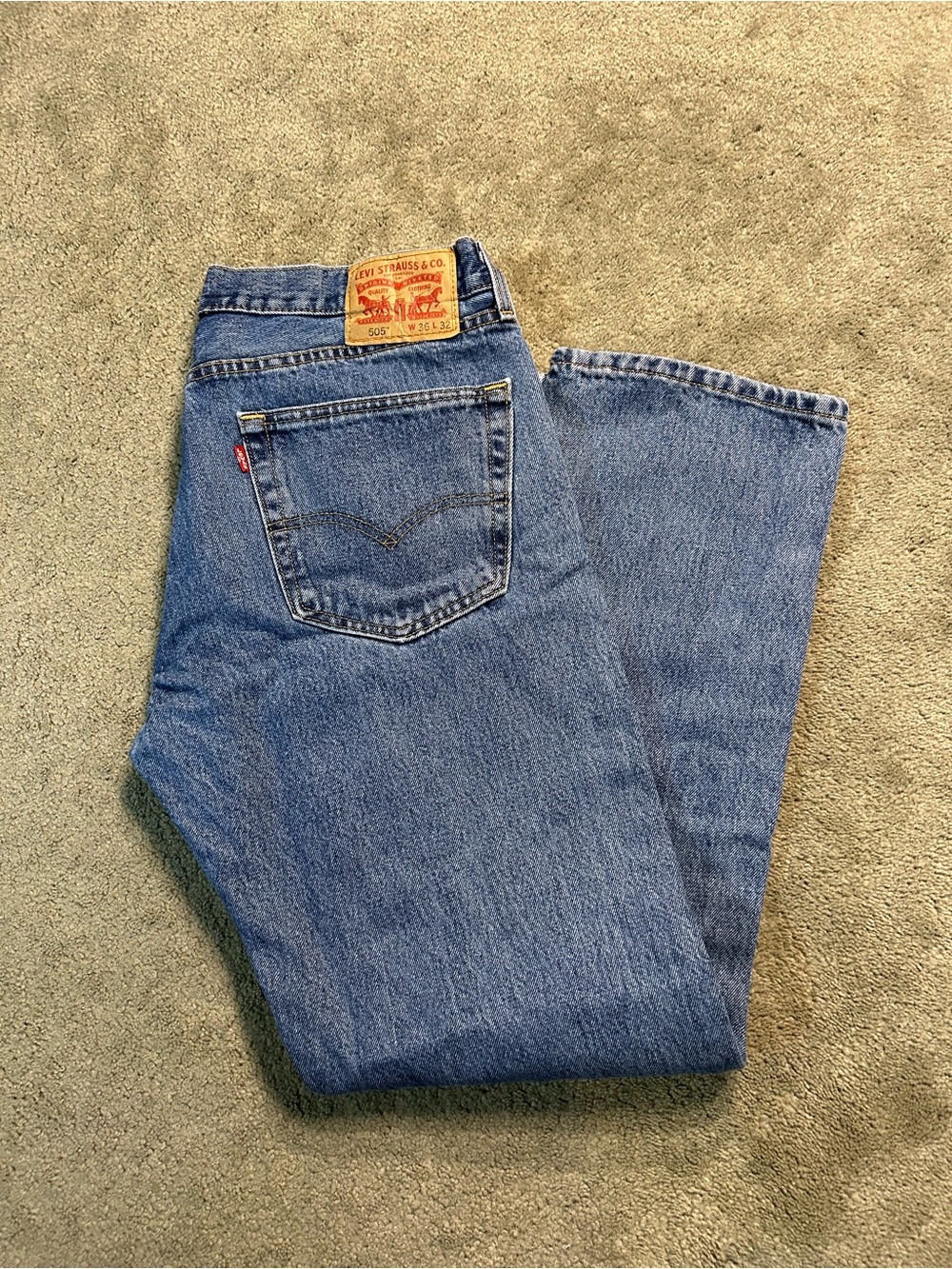 Vintage Levi’s 505 Baggy Jeans Size 36x32 Wide Leg Light Wash USA Denim